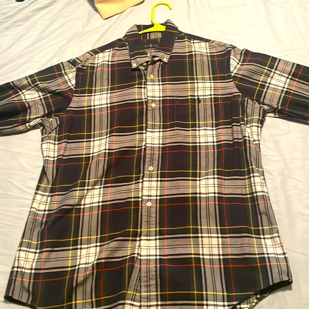 Ralph Lauren polo long sleeve plaid dress shirt, multicolored